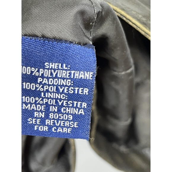 Whispering Smith Faux Leather Motorcycle Jacket Mens Size M Buckles Pockets - Picture 10 of 16